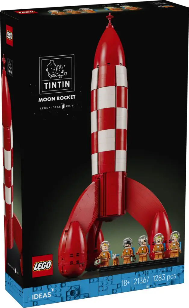 Box of LEGO rocket with figures