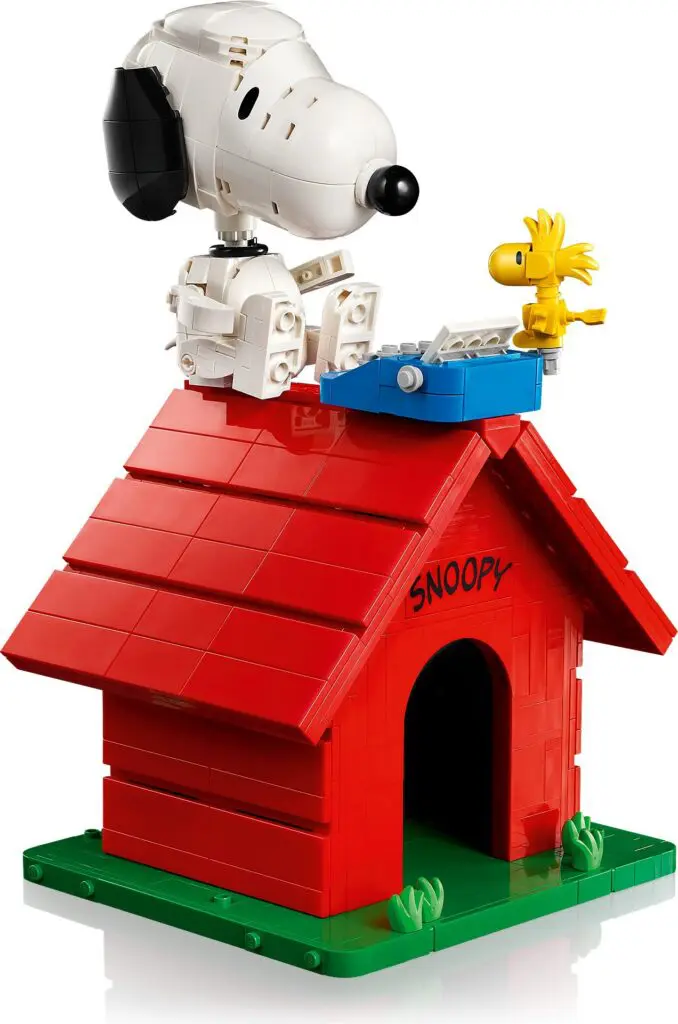 Snoopy and Woodstock on red doghouse