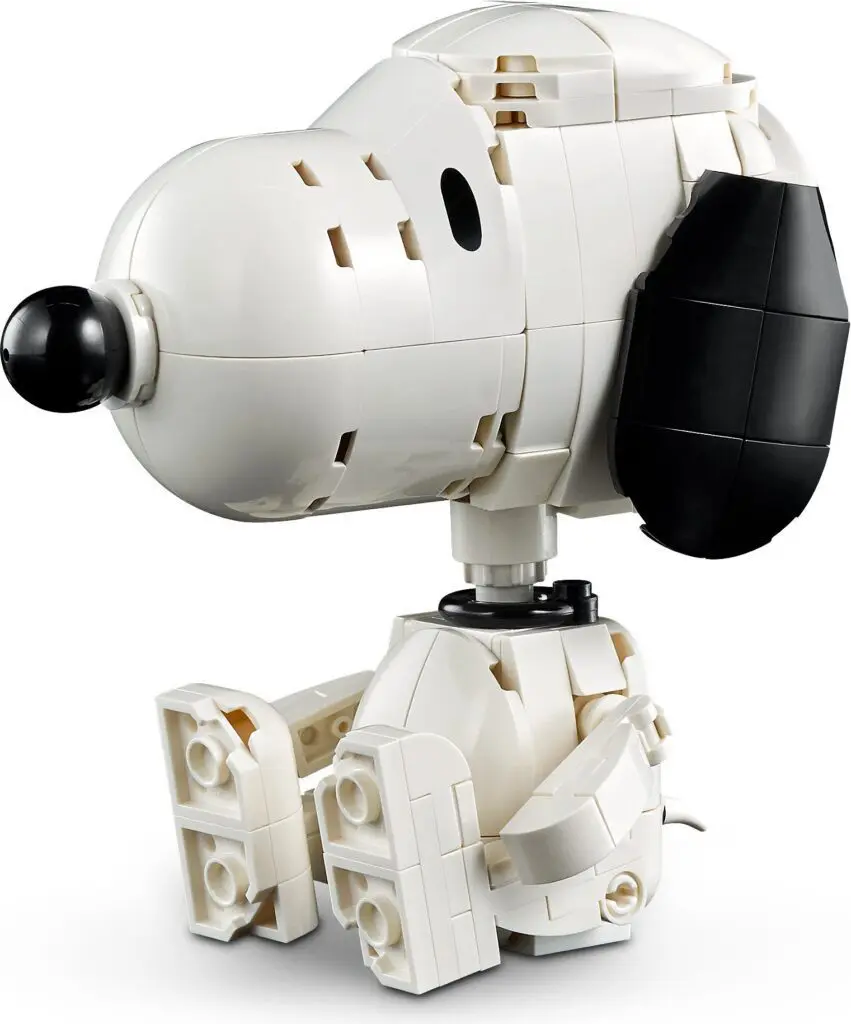 White Lego Snoopy with black ears
