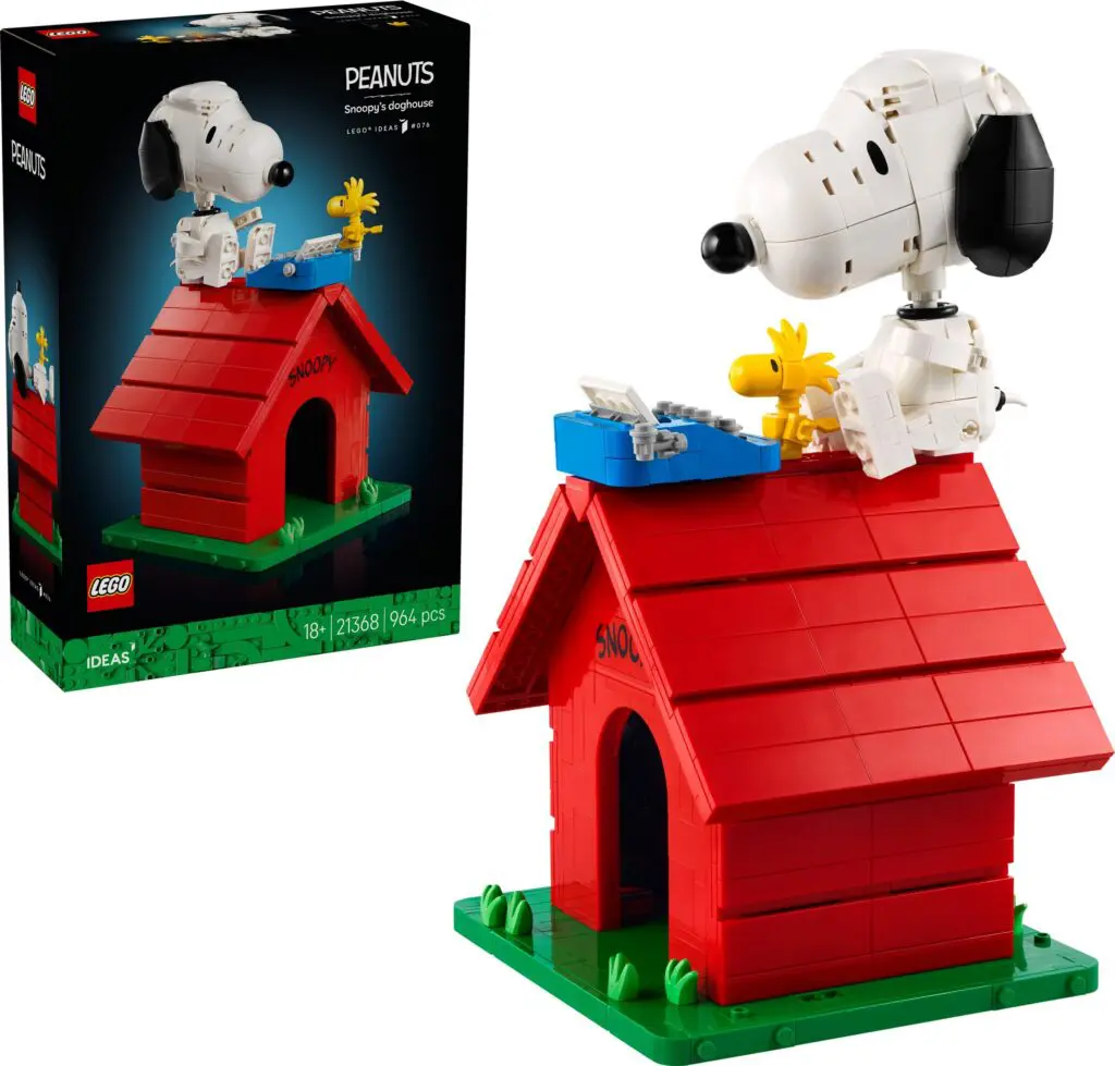LEGO Snoopy on red doghouse set