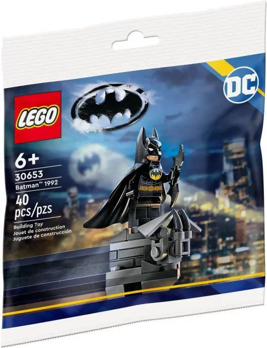 Batman LEGO set with city background