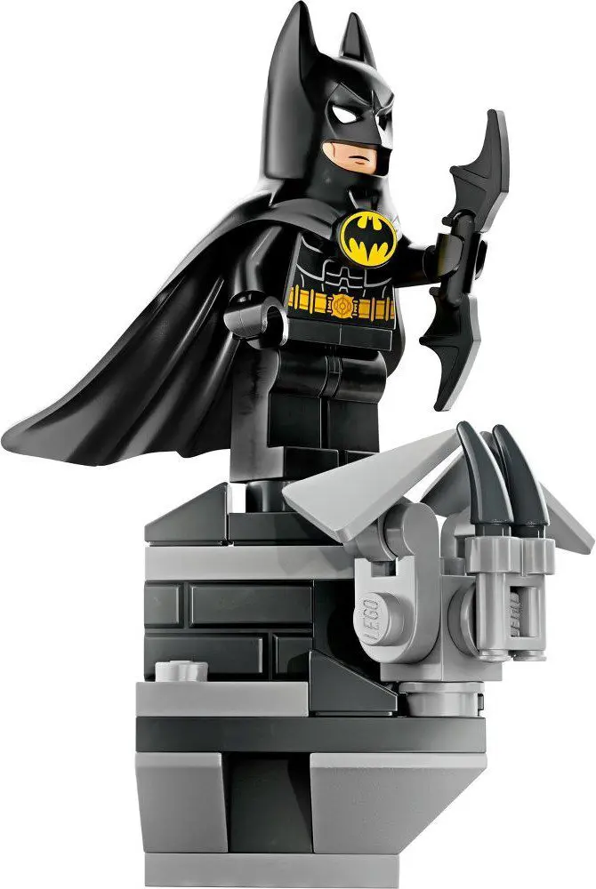 Batman minifigure on gothic building