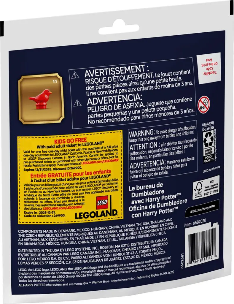 Multilingual text on LEGO packaging
