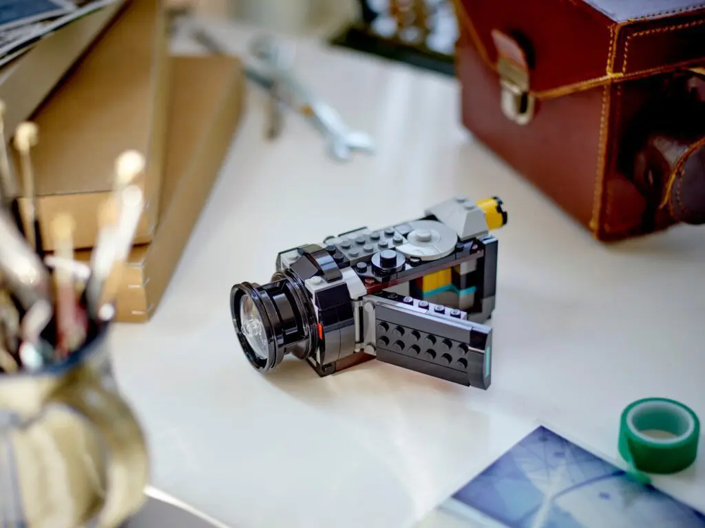 Creative workspace with LEGO camera