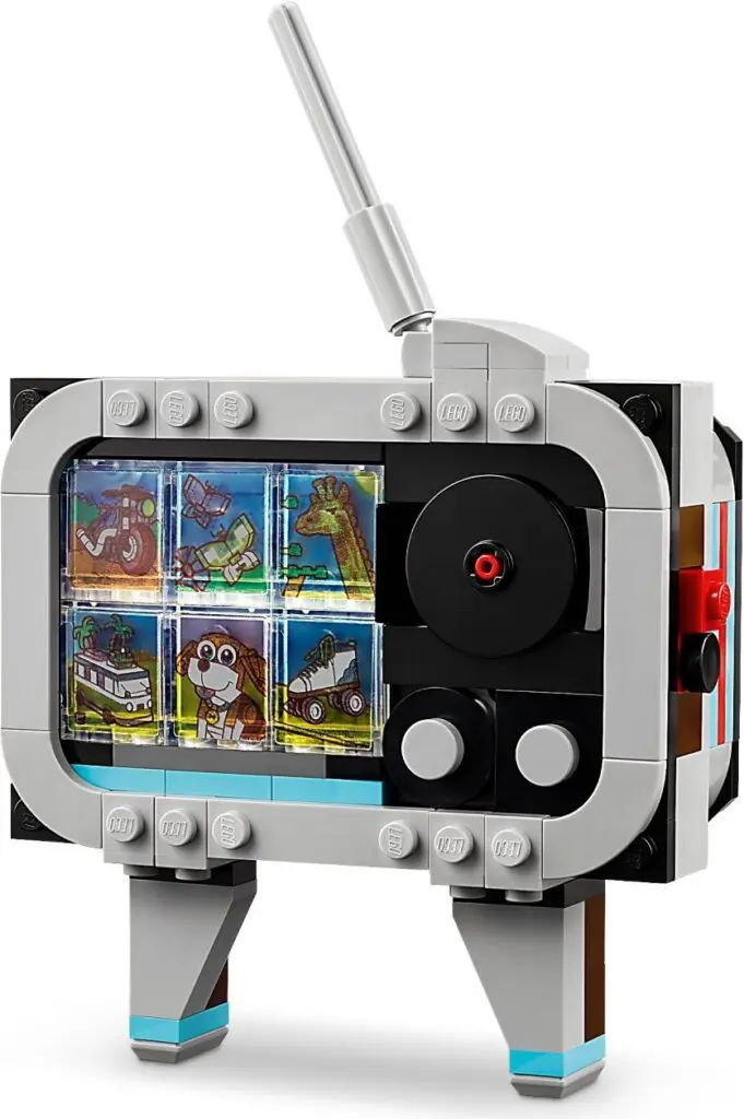 Miniature LEGO-style television set