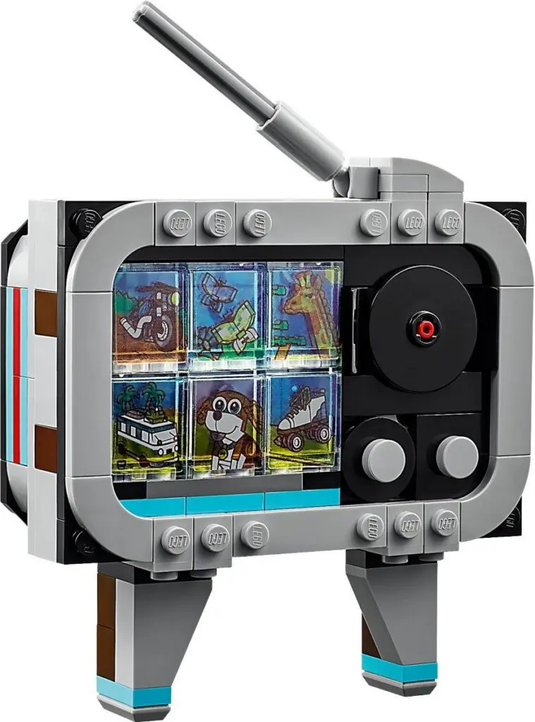 Vintage-style toy TV set with knobs