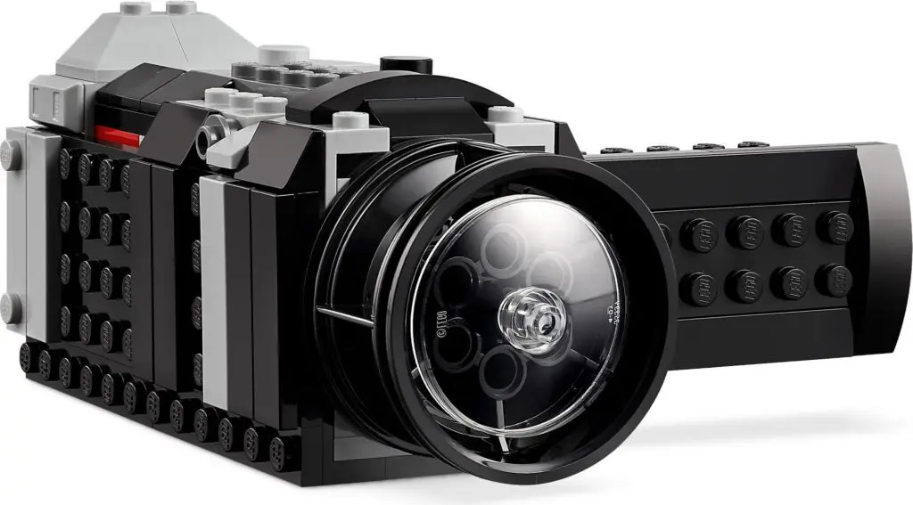 Creative LEGO camera design in black and gray