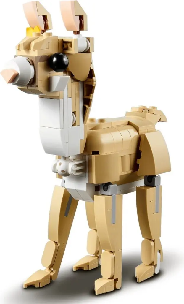Creative block llama figure on display