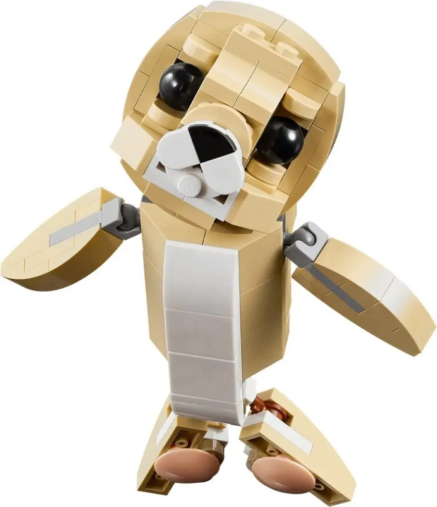 Tan and white LEGO owl toy