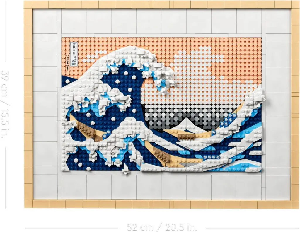 Brick mosaic depicting ocean wave scene