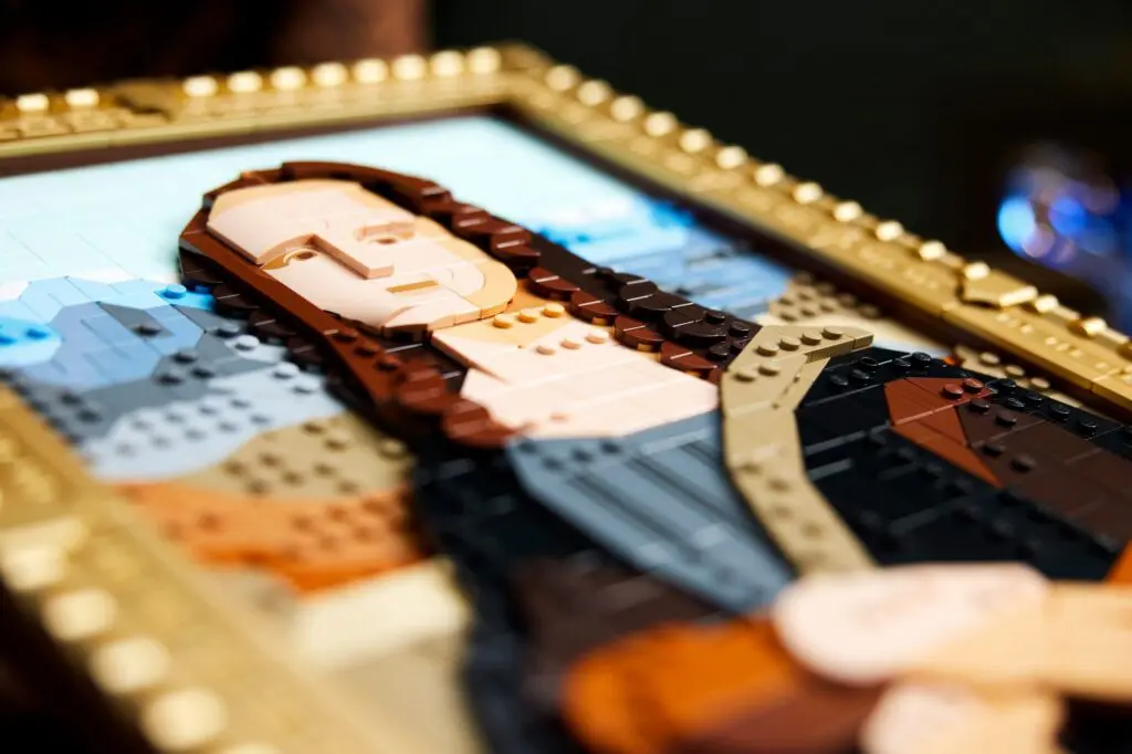 Mosaic portrait made with Lego bricks