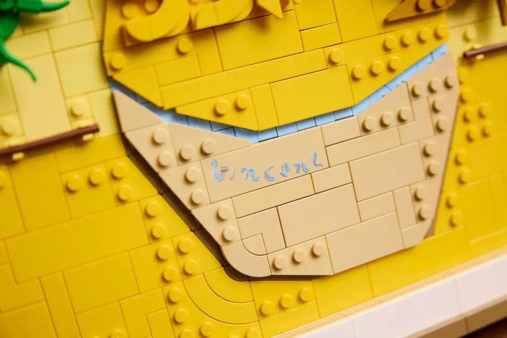 LEGO mosaic with "vincent" inscription
