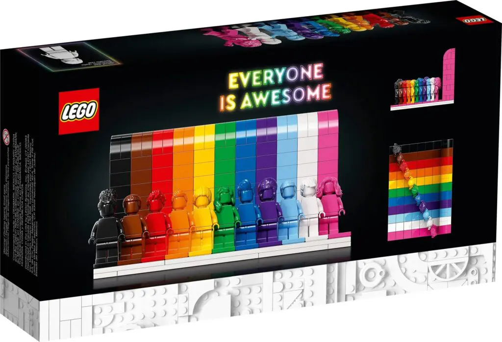 Colorful LEGO figures in rainbow order