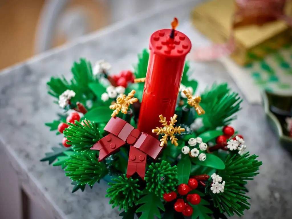 Lego Christmas candle decoration
