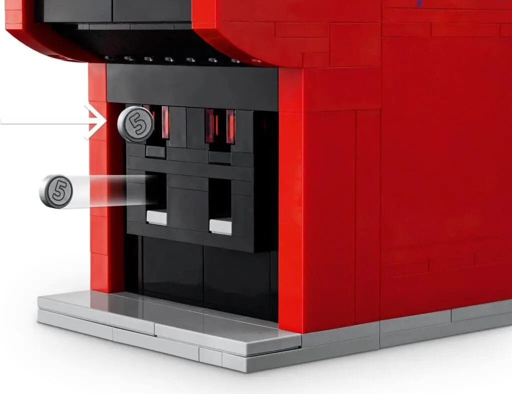 LEGO vending machine coin slot detail
