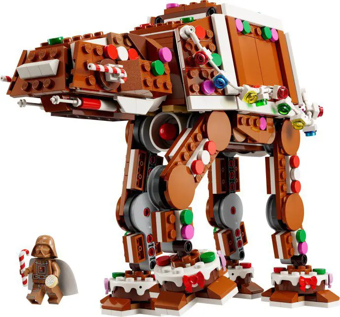 Festive LEGO AT-AT with decorations