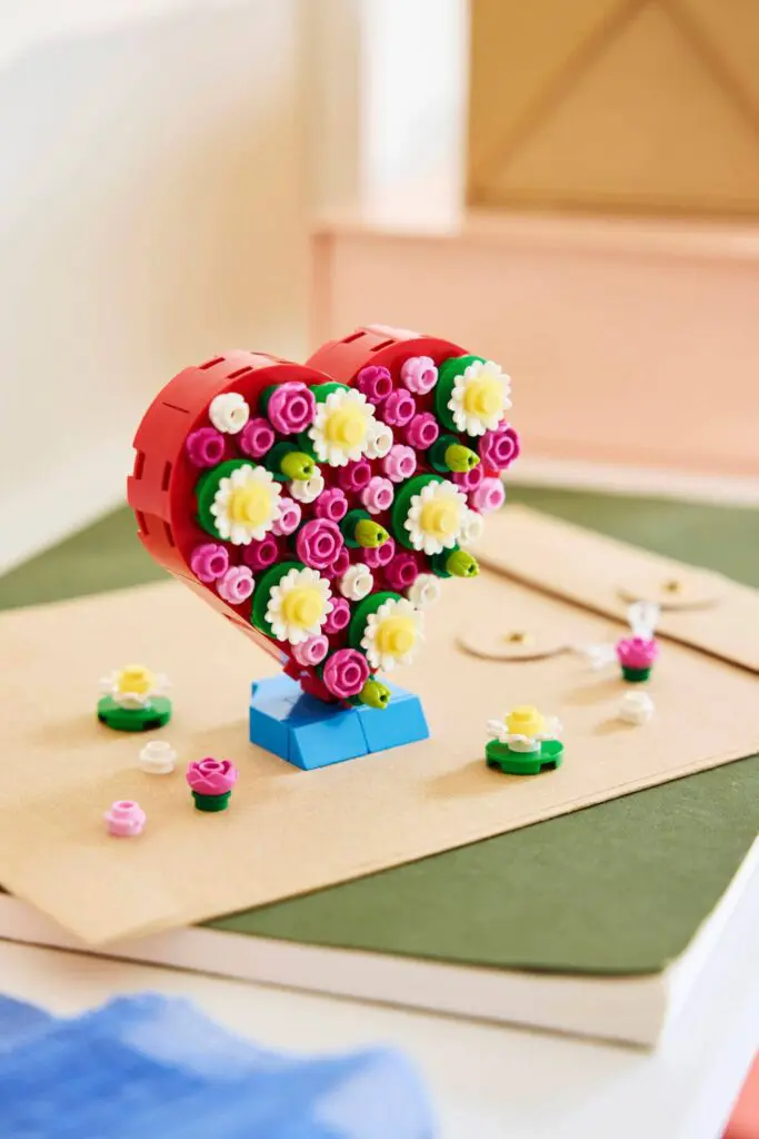Decorative LEGO heart centerpiece
