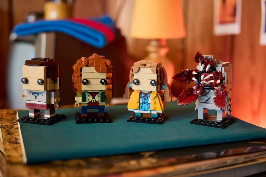 Colorful toy figures displayed on desk