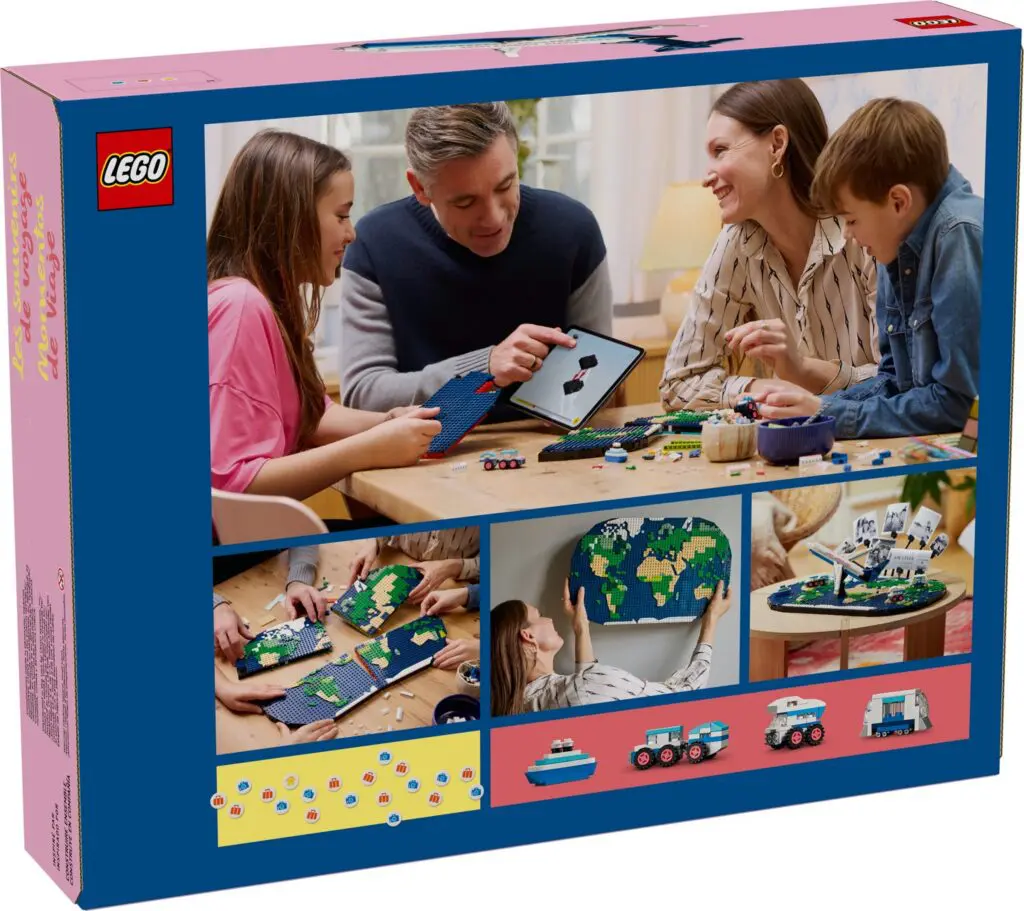 Family enjoying a LEGO building set