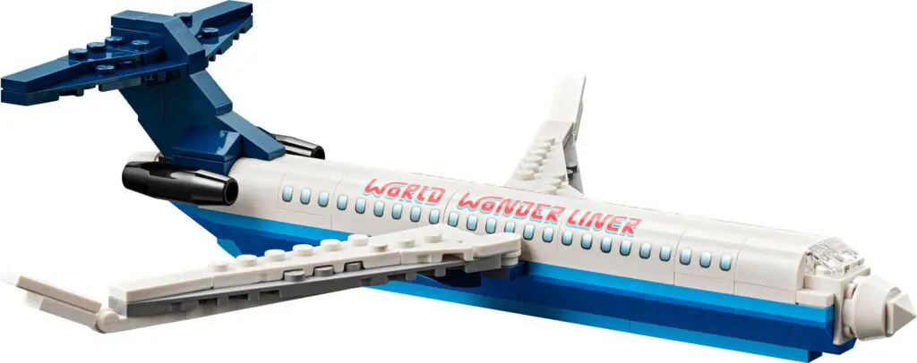 Toy airplane made from building blocks