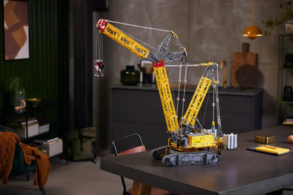 Lego construction model on a table