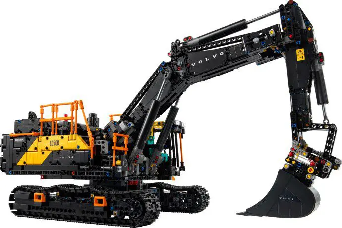 LEGO construction vehicle with orange accents.