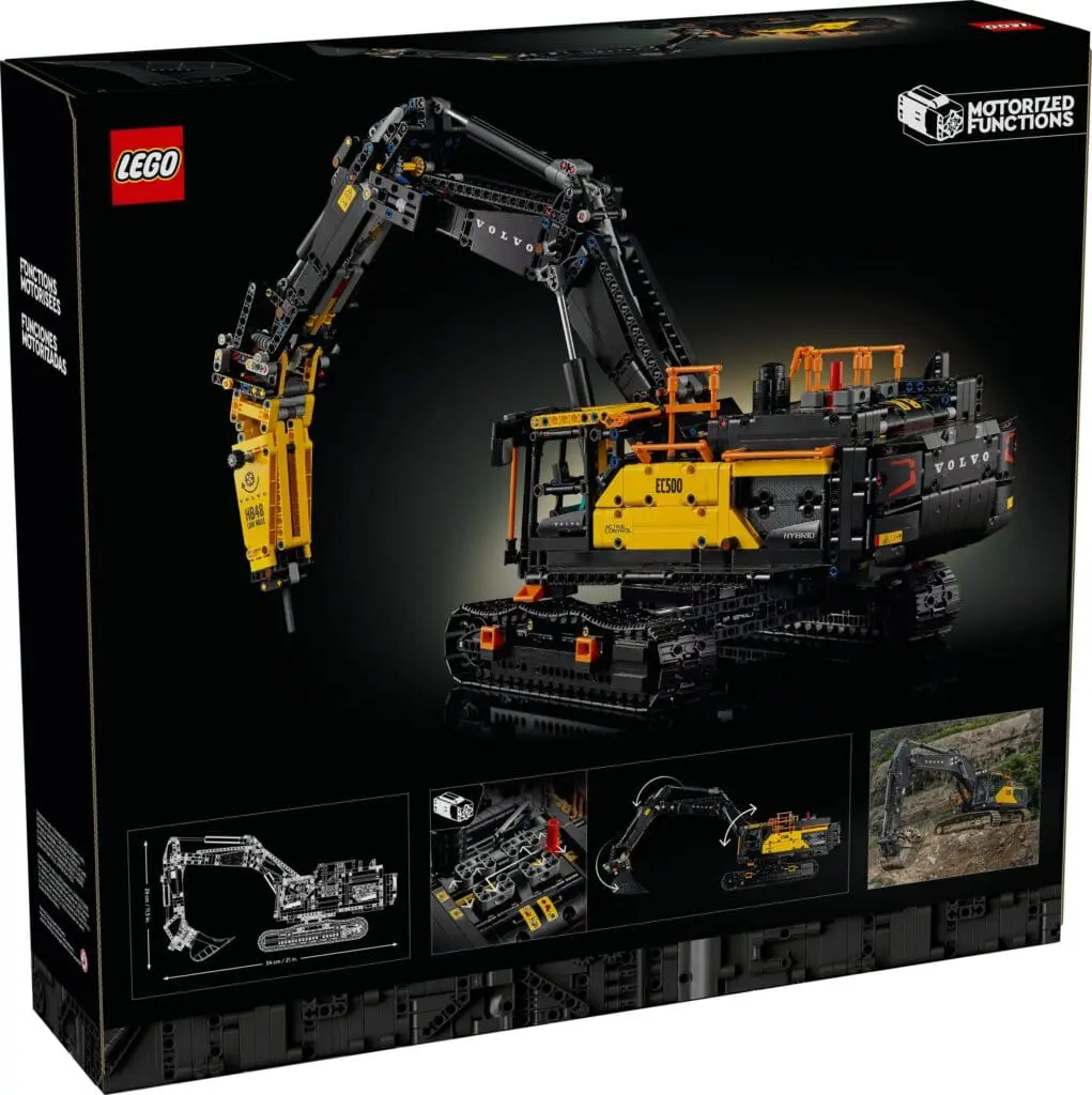 Detailed LEGO excavator with motor functions