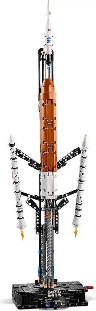 Detailed toy rocket with launch pad