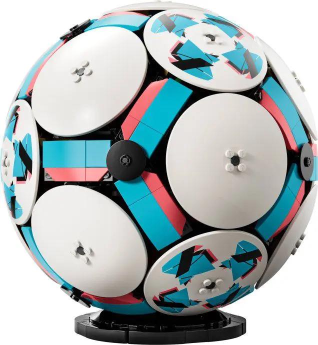 Colorful geometric sphere with circular patterns