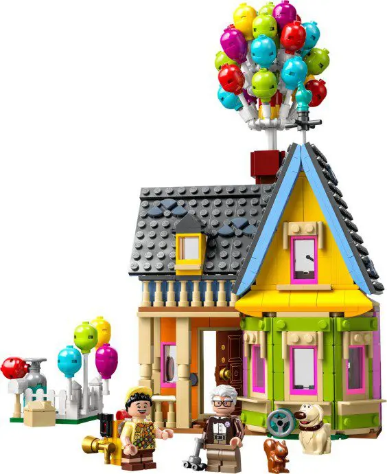 Toy house set with vibrant balloons