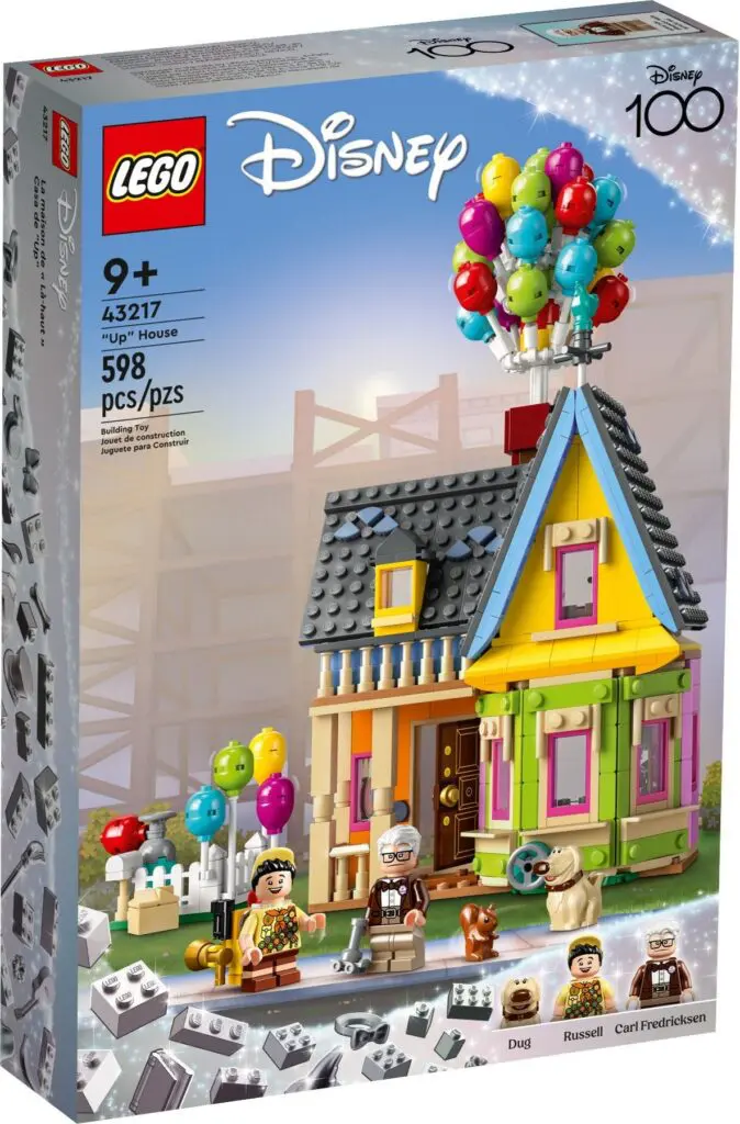 Colorful LEGO house with balloons