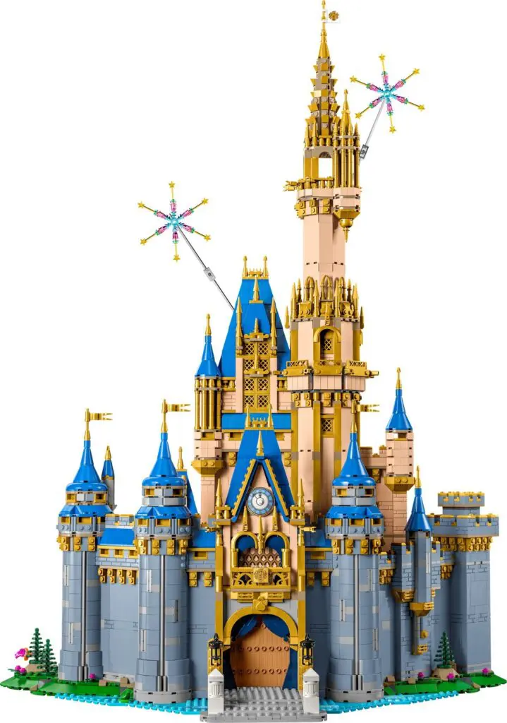 Colorful LEGO castle model with towers