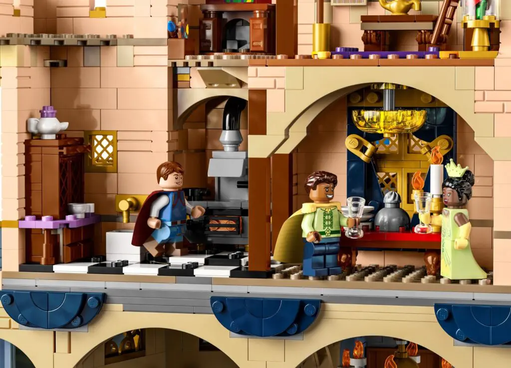 Miniature LEGO dining room setup