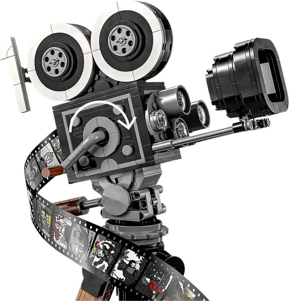 Retro LEGO camera model with film strip