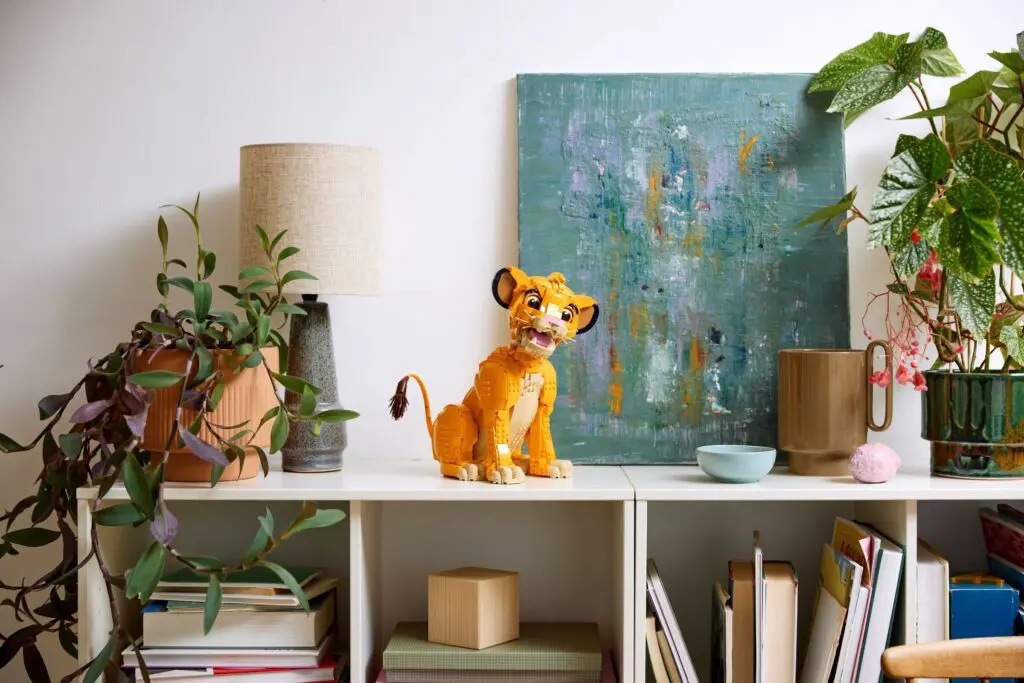 Artistic room decor featuring a lion figure