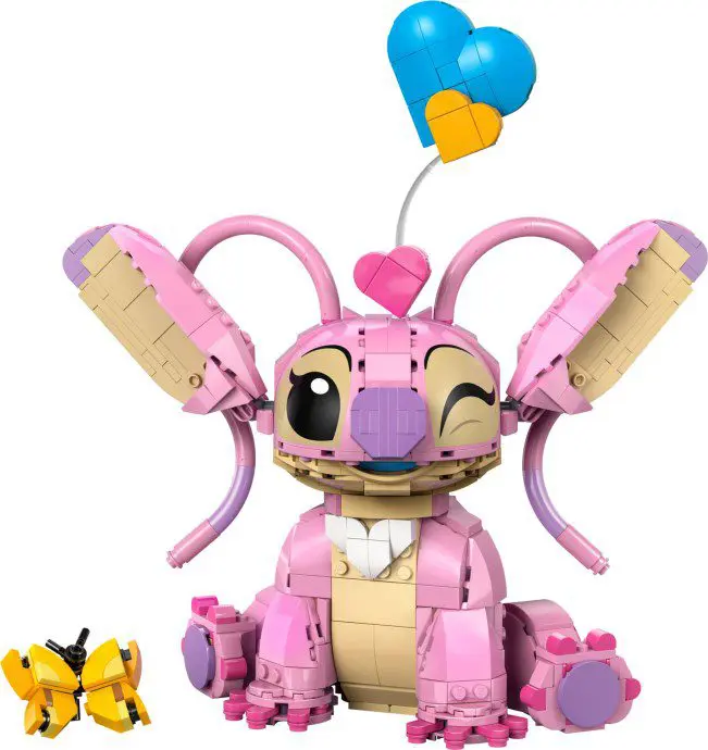 Pink LEGO bunny with heart balloon