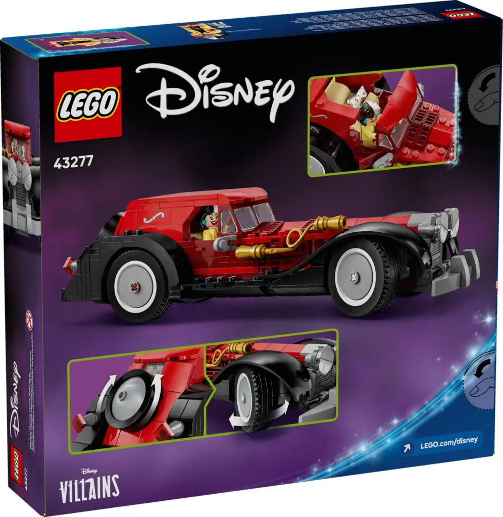 Red LEGO car with Disney characters