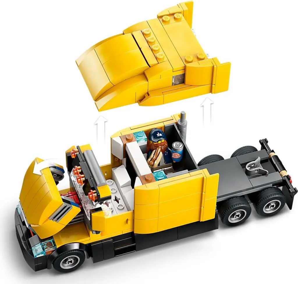 LEGO yellow truck with removable roof
