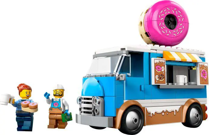 Blue Lego food truck scene