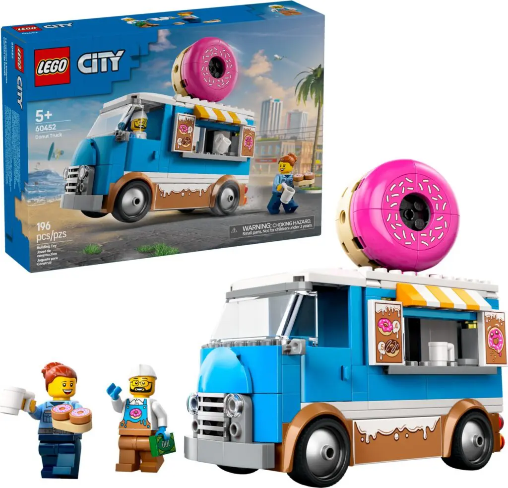 Blue LEGO food truck with donut