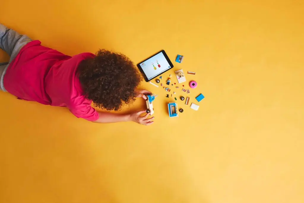 Youngster engaged in creative playtime activities