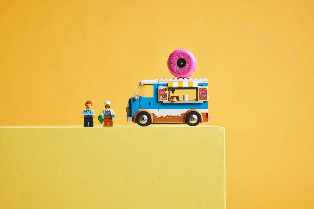 Playful scene with toy truck and figures