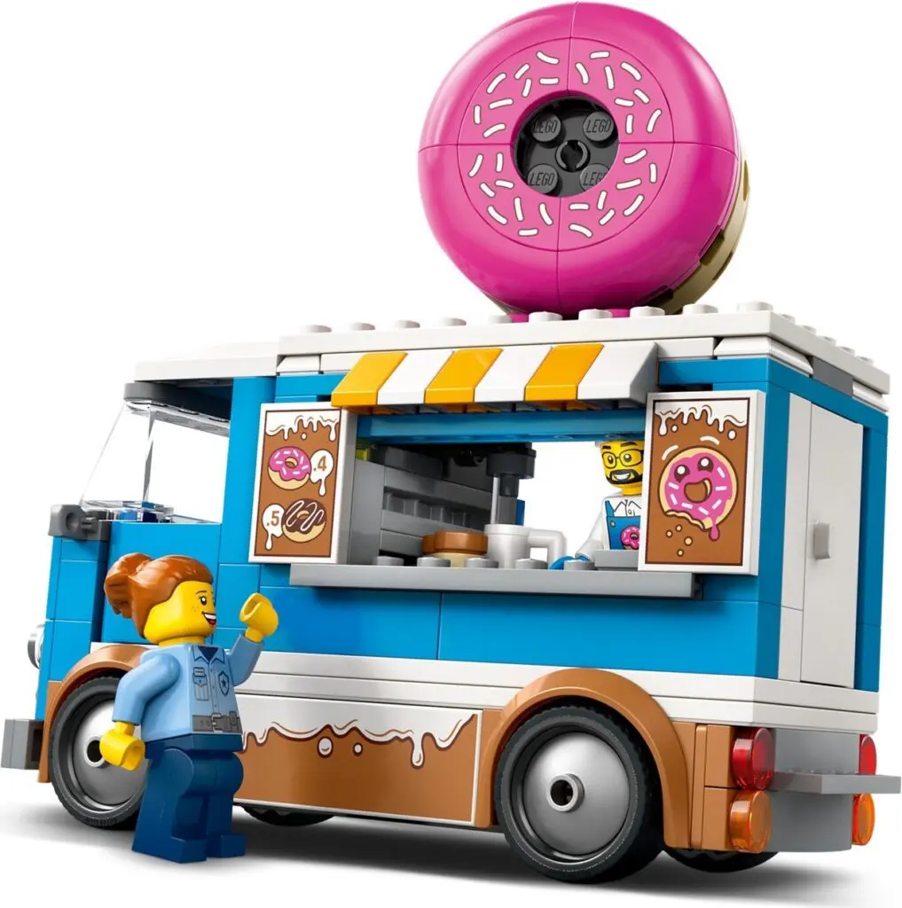 LEGO donut truck with pink donut