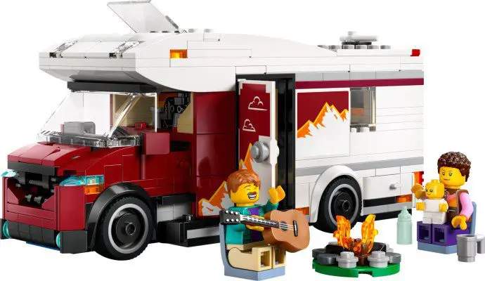 LEGO family camping adventure scene