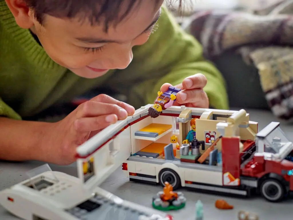Kid enjoying creative playtime with blocks
