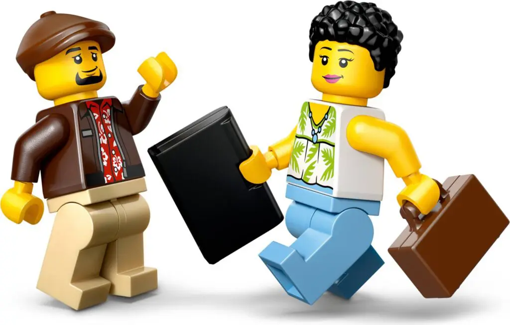 Happy Lego figures carrying briefcases