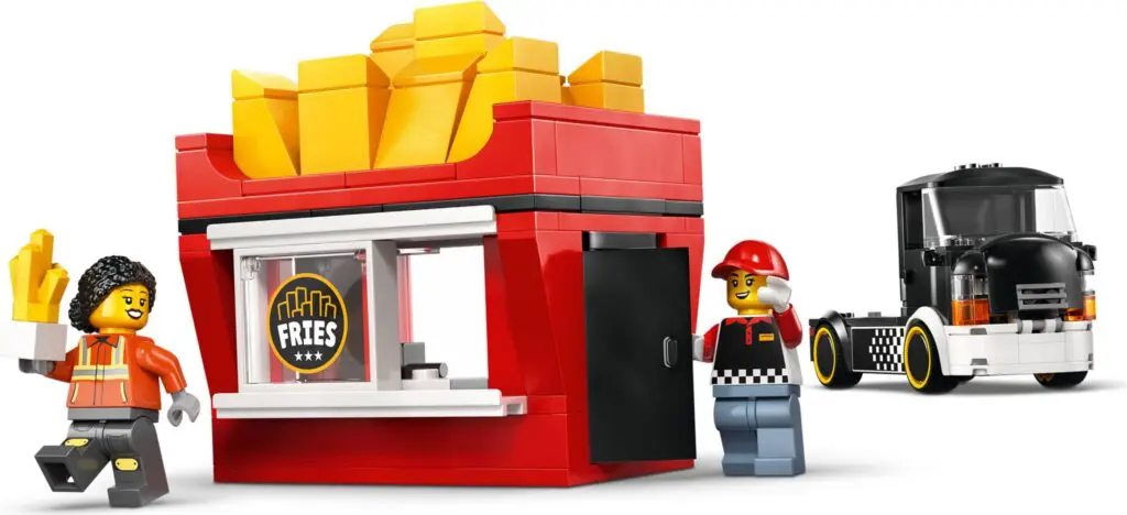 LEGO fries stand with minifigures