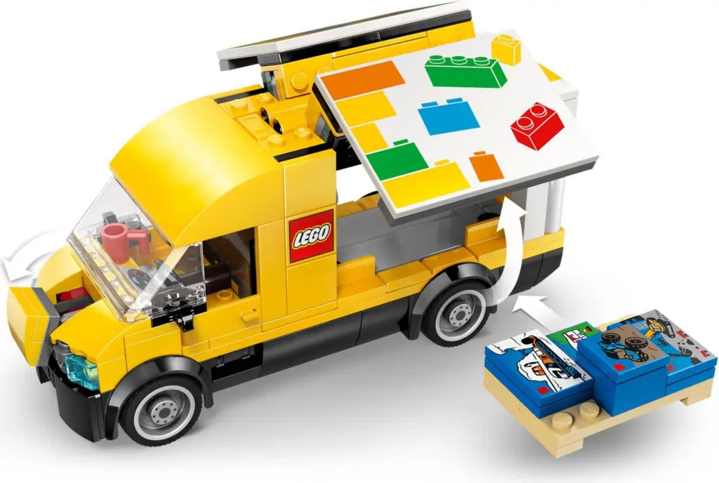 LEGO set featuring a yellow van