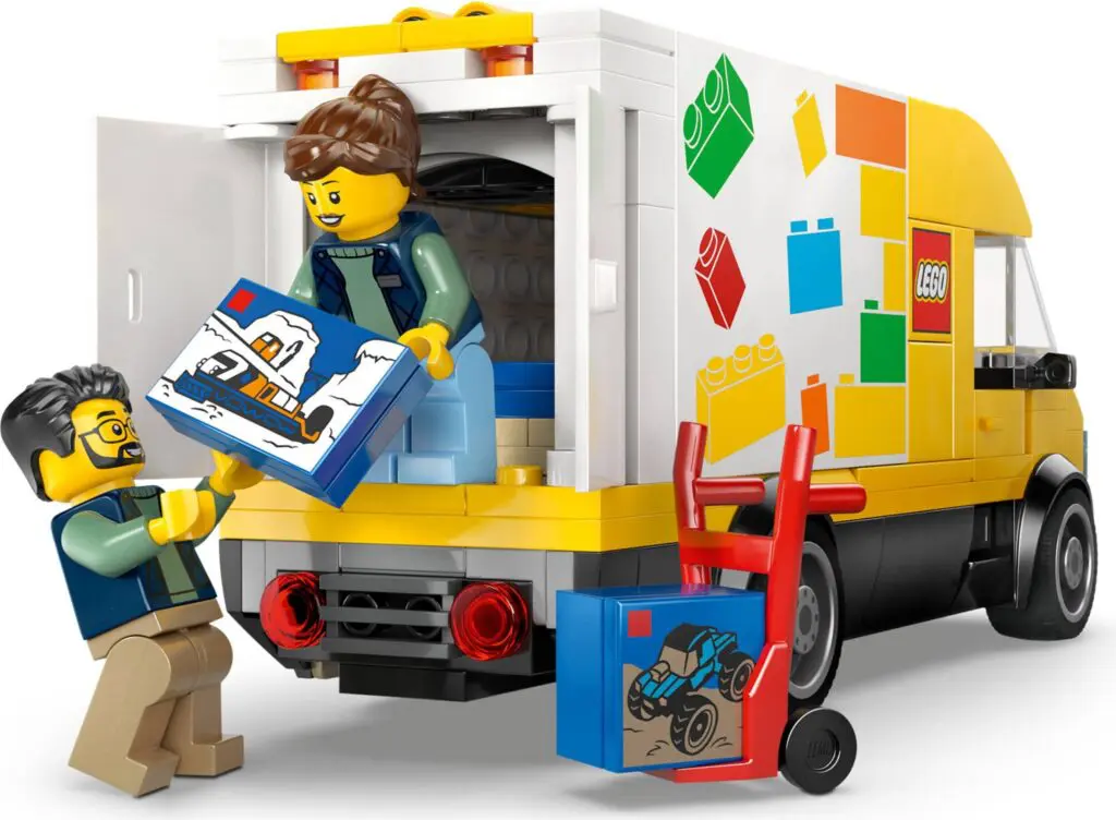 Minifigures handling toy packages