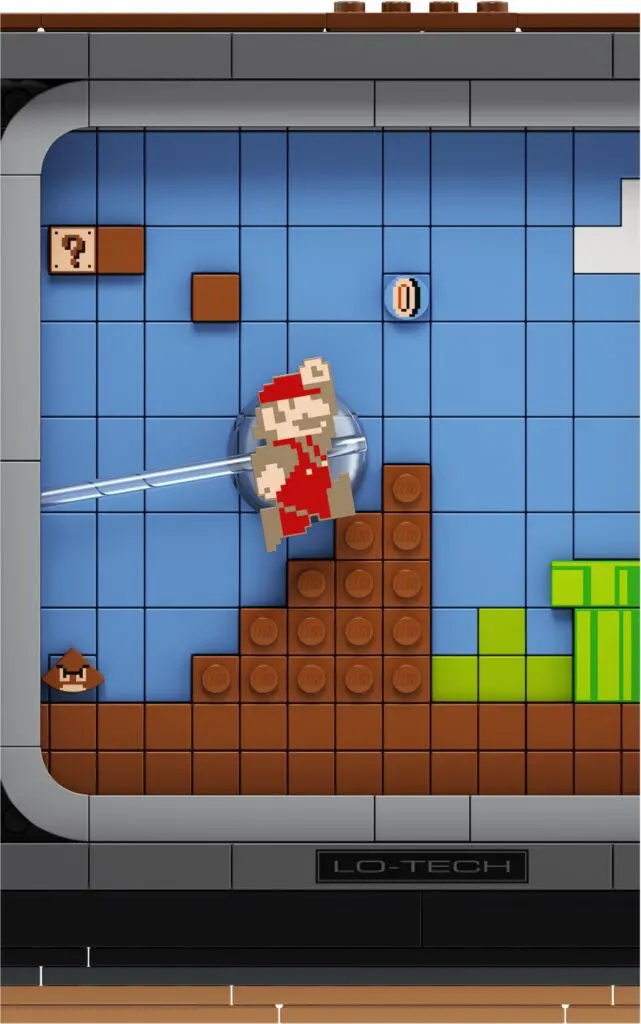 Pixelated character jumping on screen